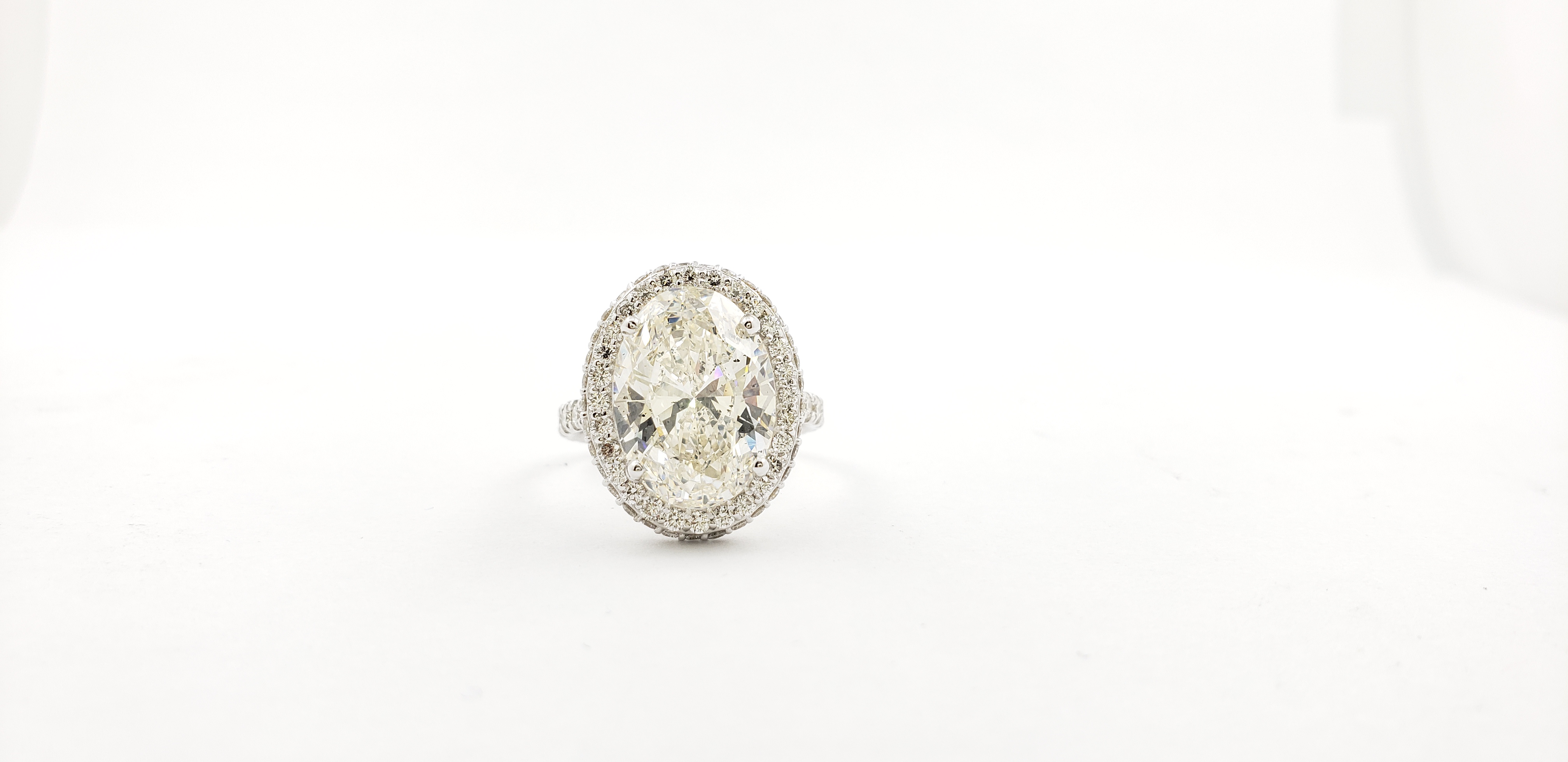 Oval Shape Double Diamond Halo Ring